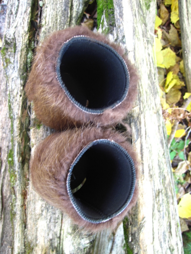 Beaver Fur Can And Bottle Cooler/Cozy With Pink Neoprene Insert  FREESHIPPING!