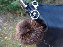 Beaver Fur Pom Pom Keychain