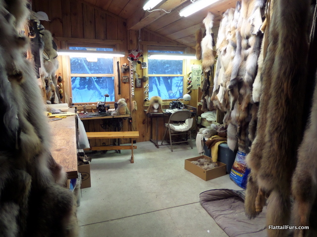 The Fur Room where Mark works and stores his materials.